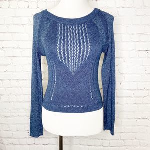 Free People Soft Blue Crewneck Pullover Sweater